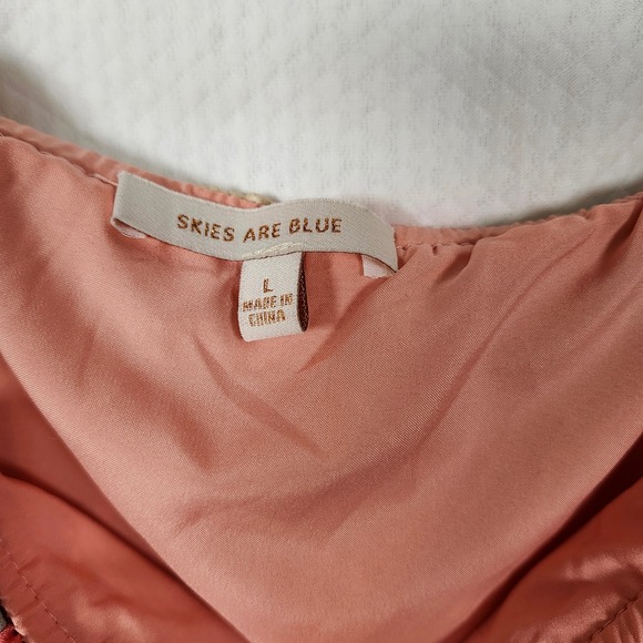 Skies Are Blue Pleated Cami Tank Top Multicolor Stripe Boho Size‎ L - Picture 4 of 7